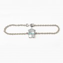 Bracciale 3 cabine in argento bagnato oro  - verde, bianco, rosso