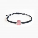 Bracciale rigido in oro con cabine smaltate e diamanti