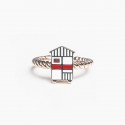 Anello in argento bagnato oro - celeste
