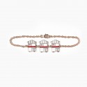 Bracciale con 3 cabine piccole - Versione Turchese, Bianca, Fucsia